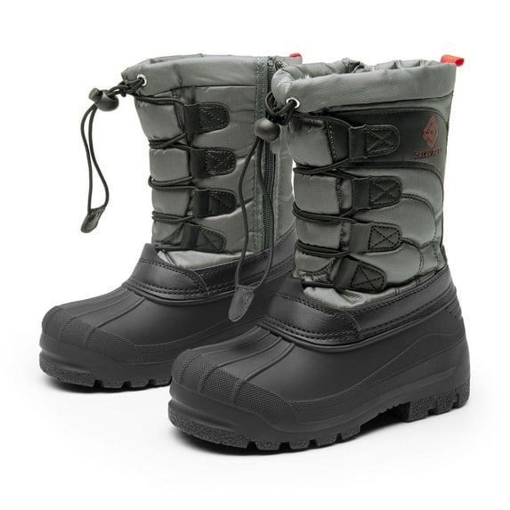 DREAM PAIRS Kids Boys & Girls Knee High Waterproof Insulation Non-Slip Outdoor Winter Snow Boots KNORTH BLACK/GREY/RED Size 1 Little Kid