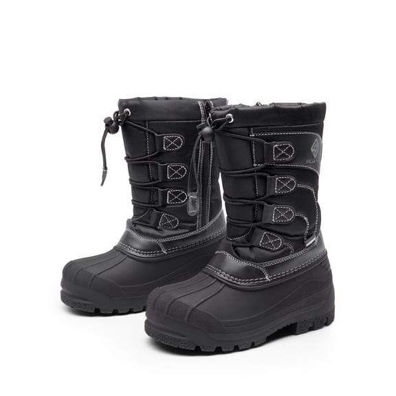 DREAM PAIRS Kids Boys & Girls Knee High Waterproof Insulation Non-Slip Outdoor Winter Snow Boots KNORTH BLACK Size 6 Big Kid