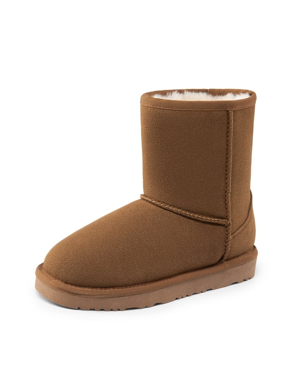 Kids' Winter Boots Boys' Girls' Mid-Calf Snow Boots with Cozy Lining Pull-On Design and Non-Slip Outsole
