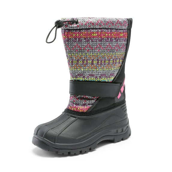 DREAM PAIRS Kids Boys Girls Waterproof Mid Calf Snow Boots Outdoor Insulated Winter Warm Duck Boots Black/Camo Size 5