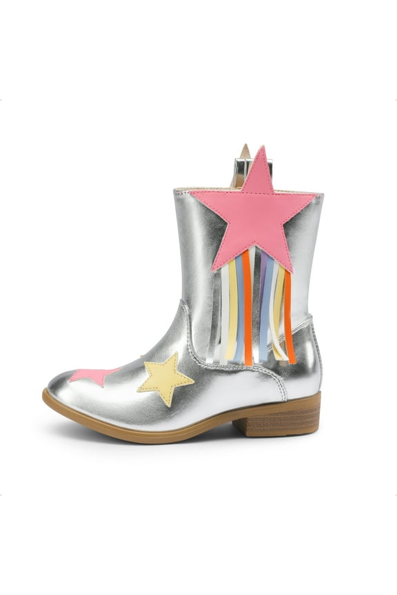Girls Star Mid Calf Tassel Boots Cowgirl Cowboy Western Boots