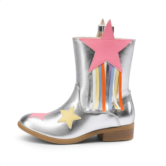 BURUDANI Girls Star Mid Calf Tassel Boots Cowgirl Cowboy Western Boots
