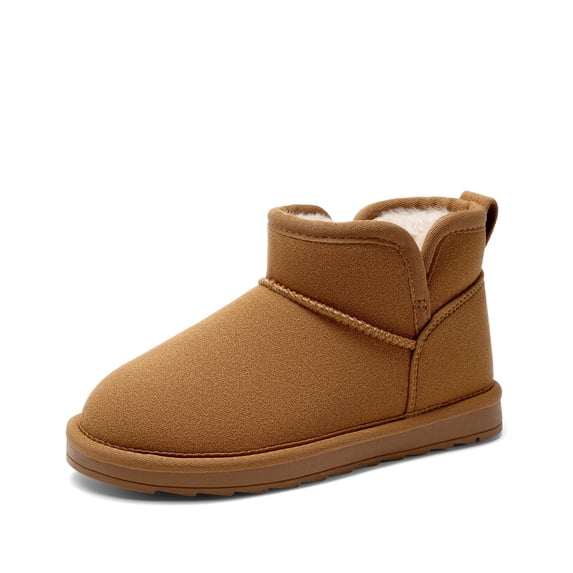 DREAM PAIRS Kids' Winter Ankle Boots, Girls' Boys' Warm Faux Suede Short Boots with Cozy Lining, Anti-Slip Outsole