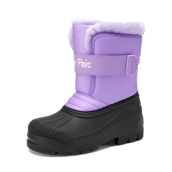 DREAM PAIRS Kids' Snow Boots, Waterproof Winter Boots with Warm Faux Fur Lining, Mid-Calf Outdoor Boots with Anti-Slip Outsole