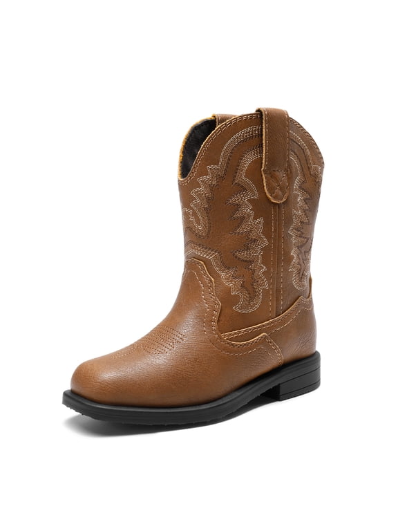 Toddler Little Boys Girls Cowboy Boots Kids Western Square Toe Riding Mid Calf Boots
