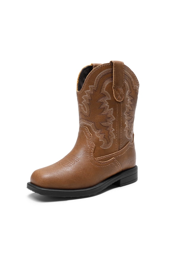 Toddler Little Boys Girls Cowboy Boots Kids Western Square Toe Riding Mid Calf Boots