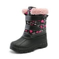 thumbnail image 1 of DREAM PAIRS Kids Winter Snow Boots Boys & Girls Outdoor Waterproof Mid-Calf Boot Black/Pink Size 4, 1 of 7