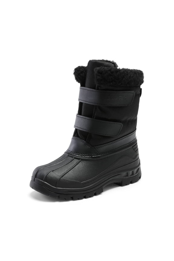 Kids Winter Snow Boots Boys & Girls Outdoor Waterproof Mid-Calf Boot Black Size 4