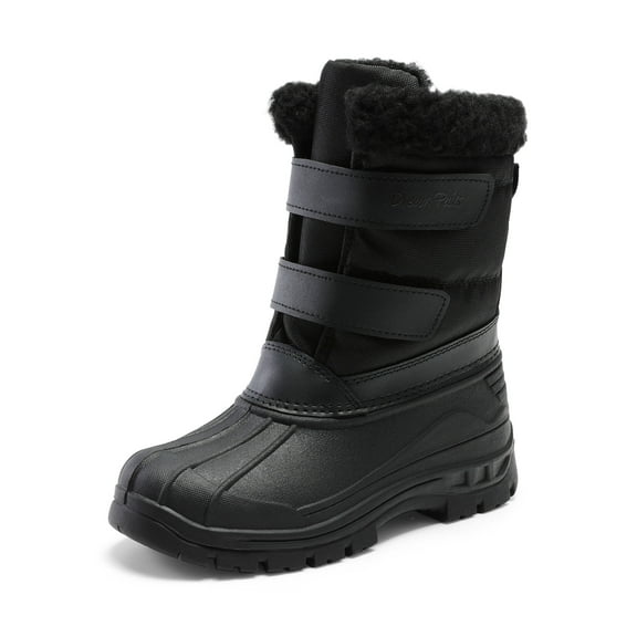 DREAM PAIRS Kids Winter Snow Boots Boys & Girls Outdoor Waterproof Mid-Calf Boot Black Size 6