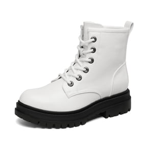 DREAM PAIRS Women Ankle Combat Boots Lace-up Fashion Soft Flat Booties