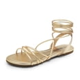 thumbnail image 1 of DREAM PAIRS Lace-up Gladiator Sandals Strappy Dressy Summer Flat Sandals for Women, 1 of 7