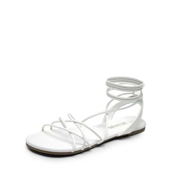 DREAM PAIRS Lace-up Gladiator Sandals Strappy Dressy Summer Flat Sandals for Women