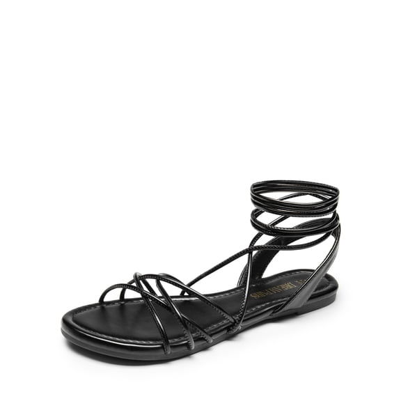 DREAM PAIRS Lace-up Gladiator Sandals Strappy Dressy Summer Flat Sandals for Women
