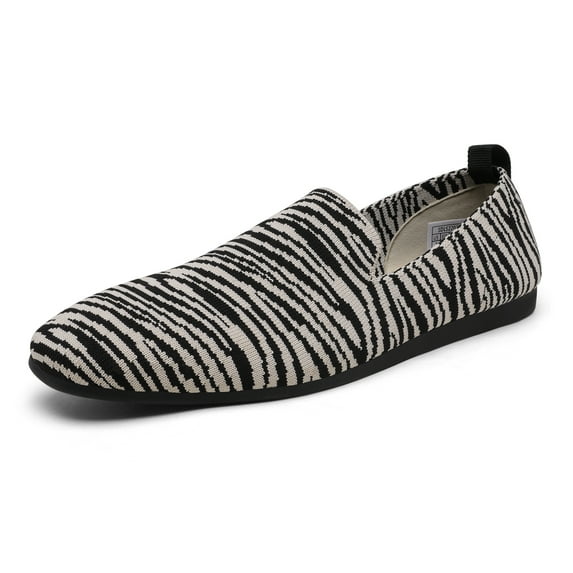 DREAM PAIRS Loafers for Women Slip On Comfortable Round Toe Knit Flats Work Shoes SDLS2202W ZEBRA Size 6.5