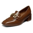 thumbnail image 1 of DREAM PAIRS Loafers with Heels for Women Leather Chunky Loafer Shoes Penny Casual, 1 of 5