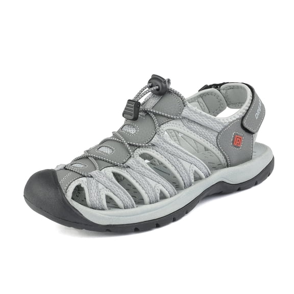 DREAM PAIRS Men Fisherman Sandals Casual Hiking Sandals Comfort Outdoor Sport Shoes Summer 160912-M-NEW GREY/BLACK Size 9