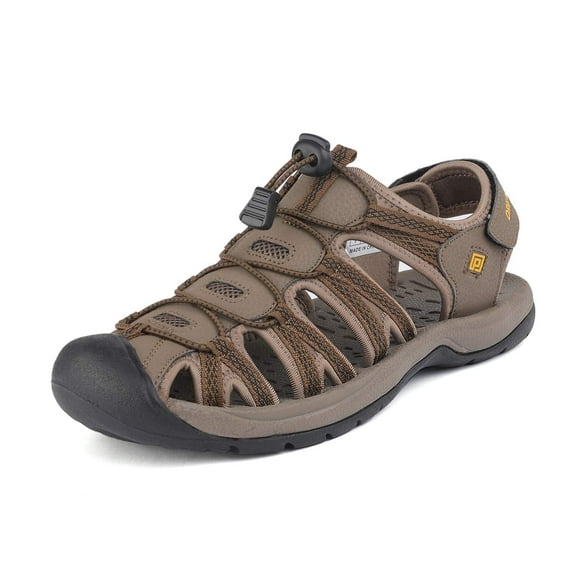 DREAM PAIRS Men Fisherman Sandals Casual Hiking Sandals Comfort Outdoor Sport Shoes Summer 160912-M-NEW KHAKI/YELLOW Size 13