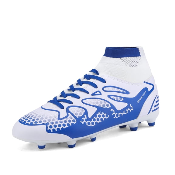 DREAM PAIRS Men's Fashion Cleat Soccer Shoes Football Shoes Trainer Sneakers 160858-M WHITE/ROYAL Size 13