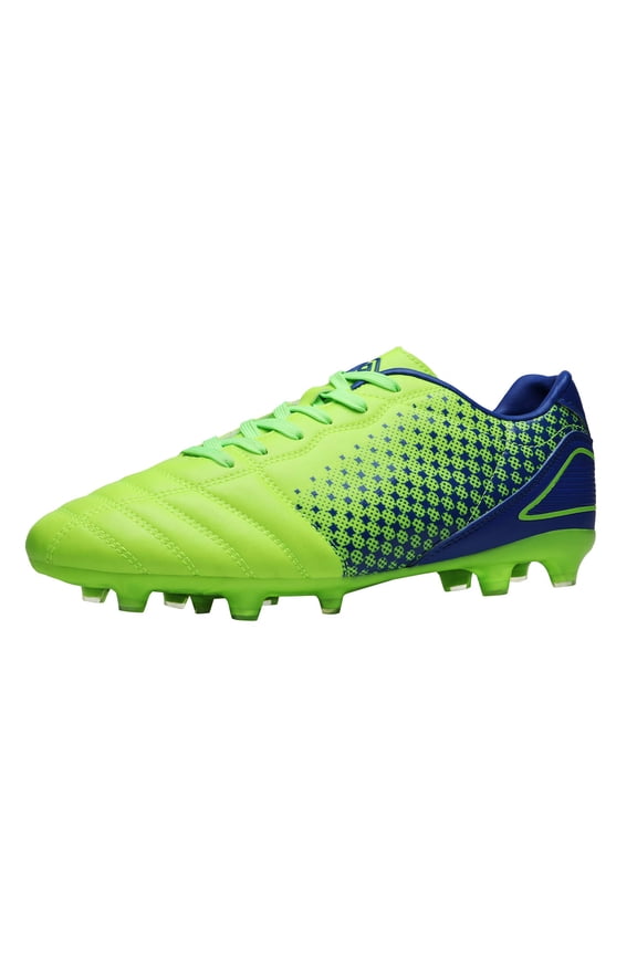 Mens Soccer Cleats Firm Ground Soccer Shoes Football Shoes NEON/GREEN/ROYAL Size 8.5