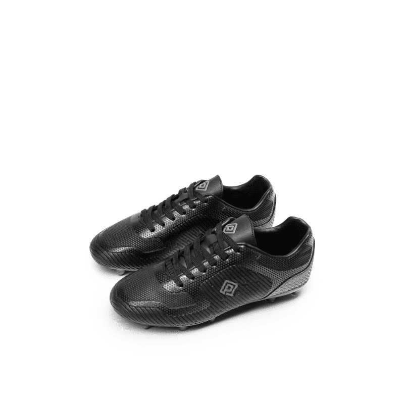 BURUDANI Mens Soccer Cleats Outdoor Football Shoes Firm Ground Soccer Shoes BLACK/GREY Size 8