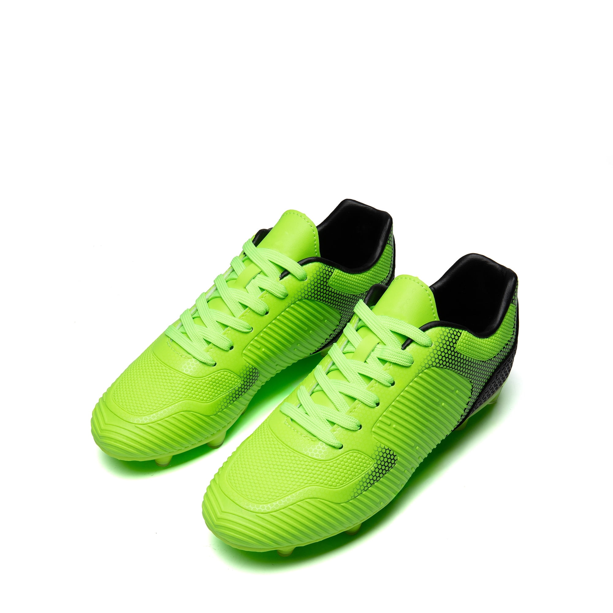 BURUDANI Mens Soccer Cleats Outdoor Football Shoes Firm Ground Soccer Shoes NEON GREEN BLACK Size 6.5