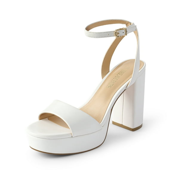 DREAM PAIRS Platform High Heels for Women Chunky Round Open Toe Ankle Strap Stylish Heeled Sandals for Party Prom Wedding