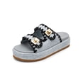 thumbnail image 1 of DREAM PAIRS Platform Sandals Women Raffia Espadrilles Summer Comfortable Wedge Sandals Beach Vacation Adjustable Buckle Cute Slide Sandals, 1 of 6