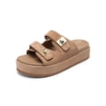 thumbnail image 1 of DREAM PAIRS Platform Sandals Women Raffia Espadrilles Summer Comfortable Wedge Sandals Beach Vacation Adjustable Buckle Cute Slide Sandals, 1 of 7