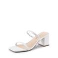 thumbnail image 1 of DREAM PAIRS Sandal Heels for Women Low Square Open Toe Block Chunky Heels Slip On Slides Mules for Party Homecoming Daily, 1 of 4