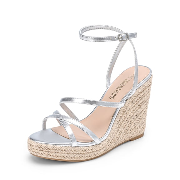 DREAM PAIRS Strappy Espadrille Platform Wedge Sandals for Women Dressy Summer, Comfortable Open Toe Sandals with Cushioned Insole and Ankle Strap Buckle