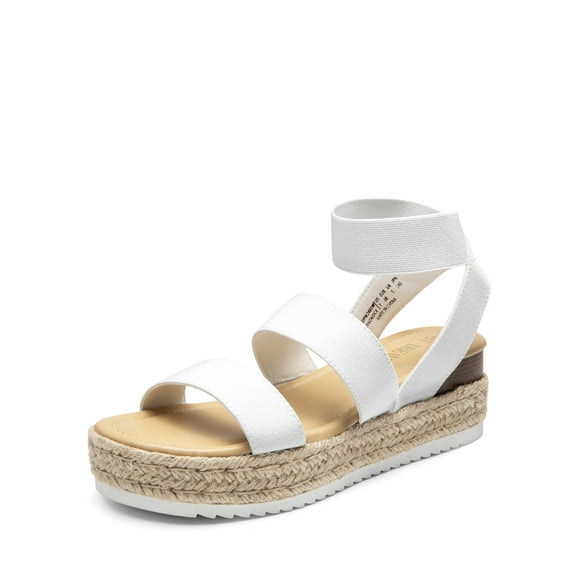 DREAM PAIRS Strappy Espadrille Platform Wedge Sandals for Women Dressy Summer, Comfortable Open Toe Sandals with Cushioned Insole and Ankle Strap Buckle