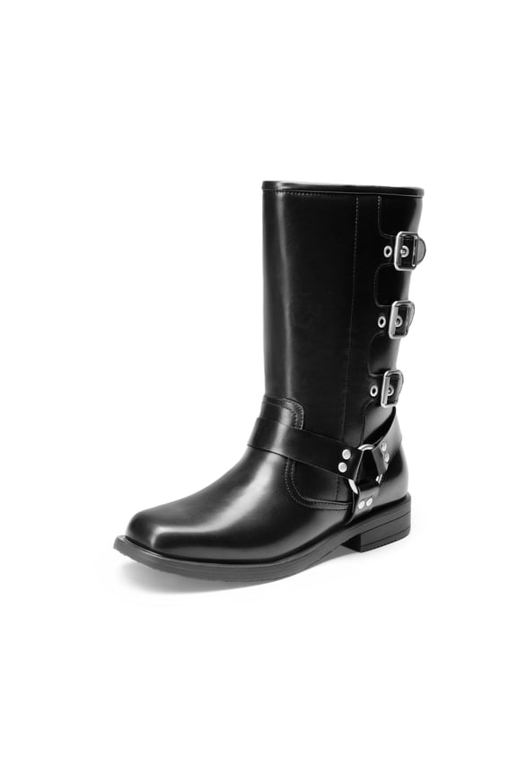 DREAM PAIRS Toddler Girls’ Mid Calf Boots Side Zip Riding Booties