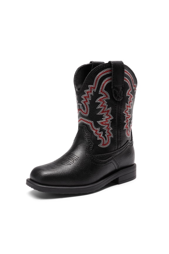 Toddler Little Boys Girls Cowboy Boots Kids Western Square Toe Riding Mid Calf Boots