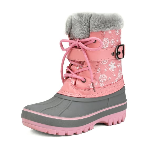 DREAM PAIRS Toddler Winter Snow Boots Kid Boy Girl Sneakers Shoes Waterproof Kriver-3 Pink Size 9