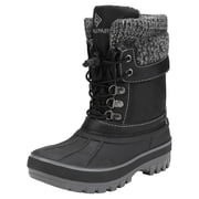 Dream Pairs Toddlers Kids Boys Girls Winter Snow Boots Waterproof Outdoor Shoes KMONTE-1 BLACK Size 4