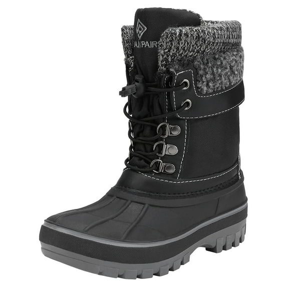 Dream Pairs Toddlers Kids Boys Girls Winter Snow Boots Waterproof Outdoor Shoes KMONTE-1 BLACK Size 6