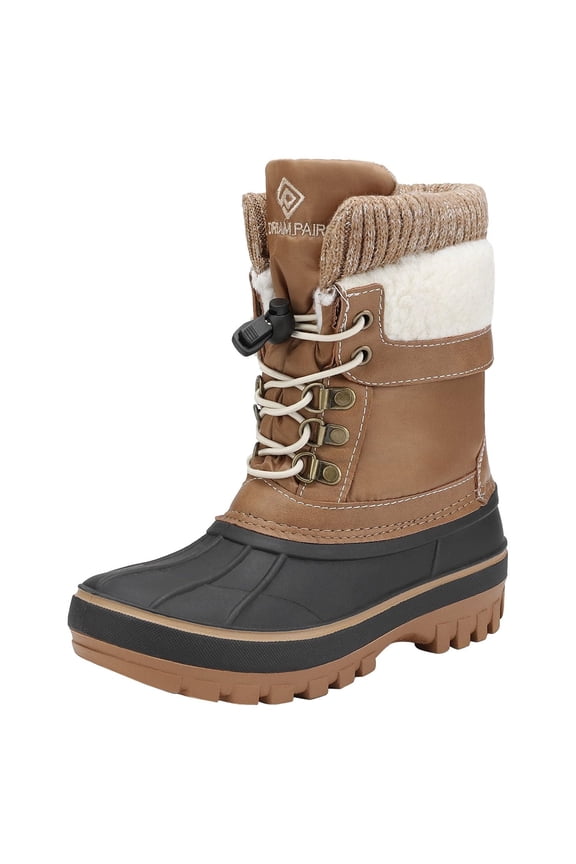 Toddlers Kids Boys Girls Winter Snow Boots Waterproof Outdoor Shoes KMONTE-1 TAN Size 3