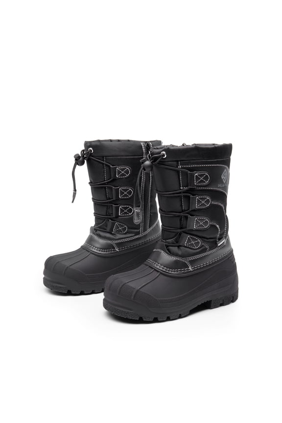 Unisex Kids Knee High Waterproof Insulated Snow Boots, Black, Size 12