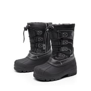 DREAM PAIRS Unisex Kids Knee High Waterproof Insulated Snow Boots, Black, Size 12