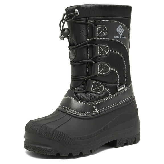 DREAM PAIRS Unisex Kids Winter Knee High Waterproof Insulated Boots Black, Size 6 Big Kid