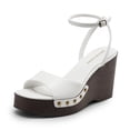 thumbnail image 1 of DREAM PAIRS Wedge Sandals for Women,Dressy Platform Square-Toe Ankle Buckle Studded Fashion Sandals for Summer, 1 of 8