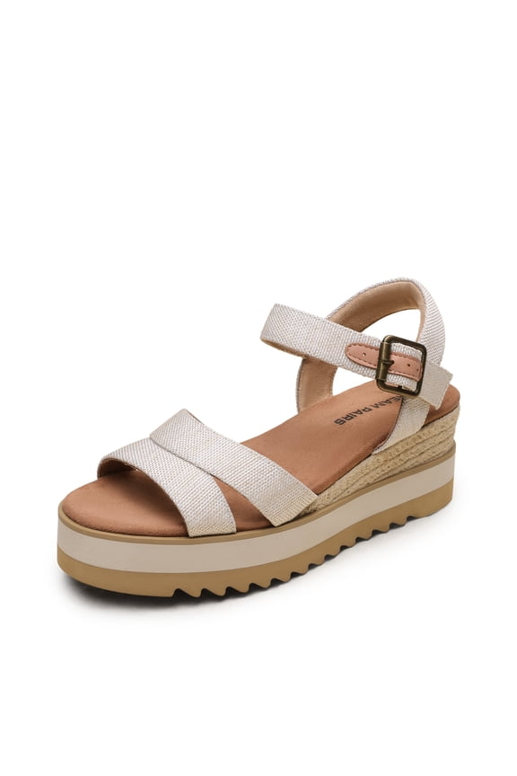 Wedge Sandals for Women Espadrille Platform Sandals Open Toe Ankle Strap Low Wedges Heel Comfortable Sandals for Summer