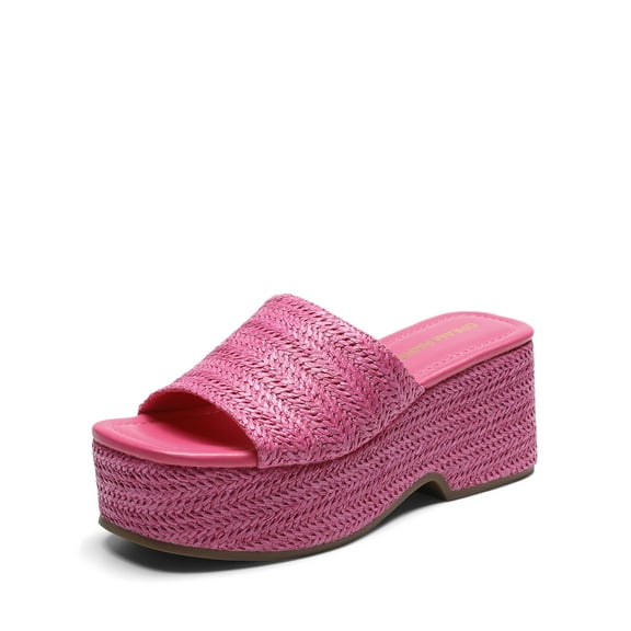 DREAM PAIRS Wedges Slides Sandals for Women Platform Open Toe Espadrilles sandals Comfortable Fashion Beach Sandals Suitable for Vocation Dressy Outdoor Summer Shoes