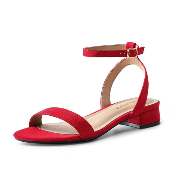 DREAM PAIRS Women Black White Nude Clear Sandals Low Heel Dressy Sandals Ankle Strap Open Toe Chunky Block Heeled Summer Classic Comfortable Flat Shoes