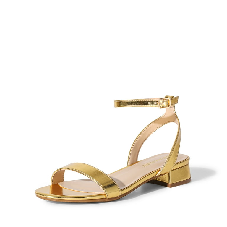 DREAM PAIRS Women Black White Nude Clear Sandals Low Heel Dressy