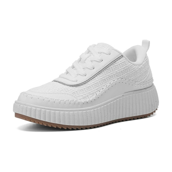 DREAM PAIRS Women Chunky City Tweed Comfortable Casual Platform Fashion Sneakers.