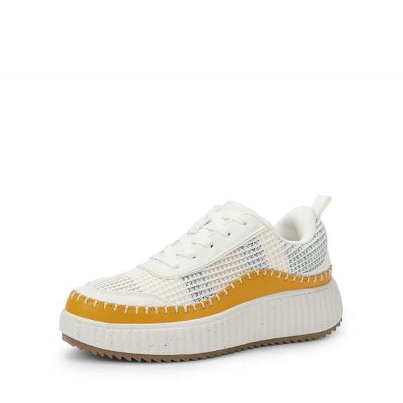 DREAM PAIRS Women Chunky City Tweed Comfortable Casual Platform Fashion Sneakers.