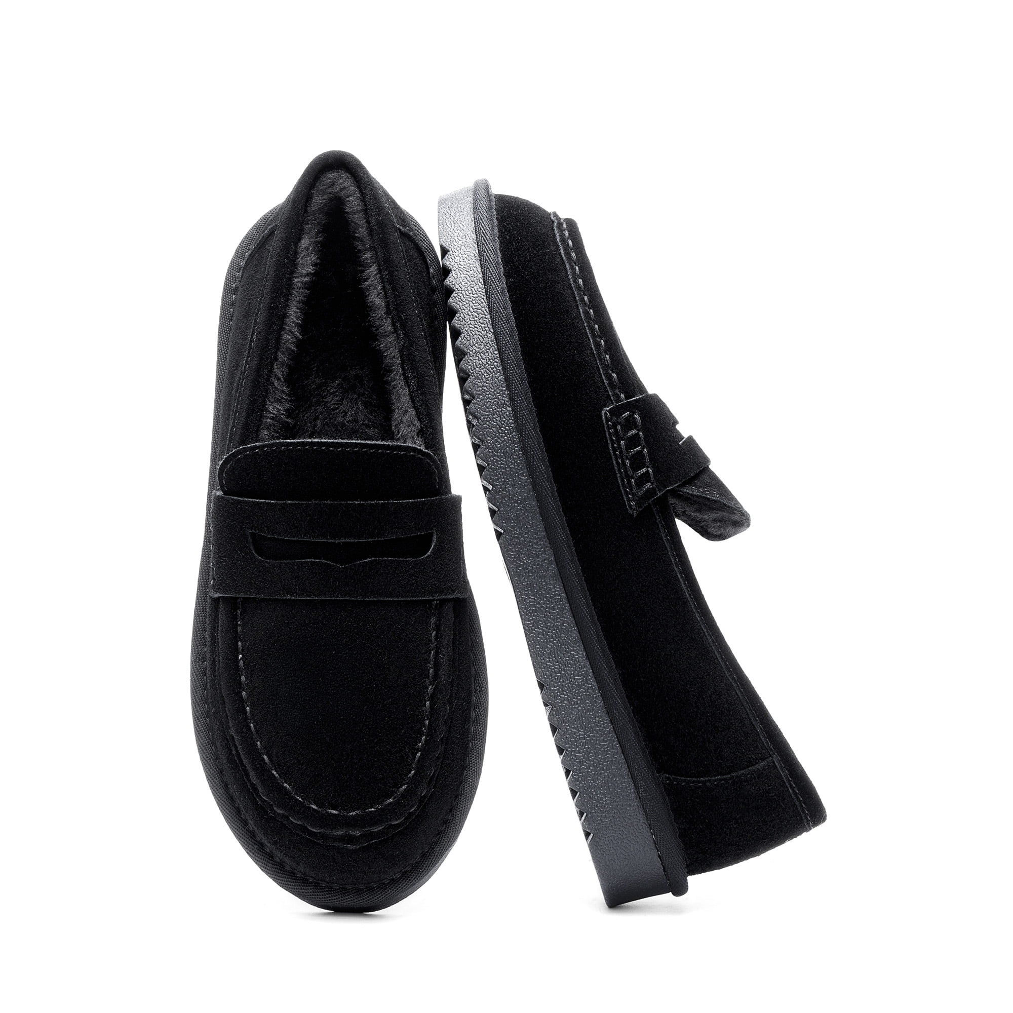 DREAM PAIRS Women Genuine Suede Comfort Winter Penny Loafers - Walmart.com