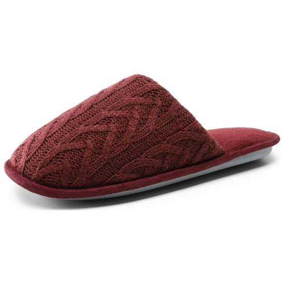 DREAM PAIRS Women Memory Foam Slippers Knitted House Shoes Anti-Skid Sole for Indoor & Outdoor