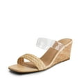 thumbnail image 1 of DREAM PAIRS Women Slides Wedge Sandals Square Open Toe Dress Casual Strappy Shoes, 1 of 6
